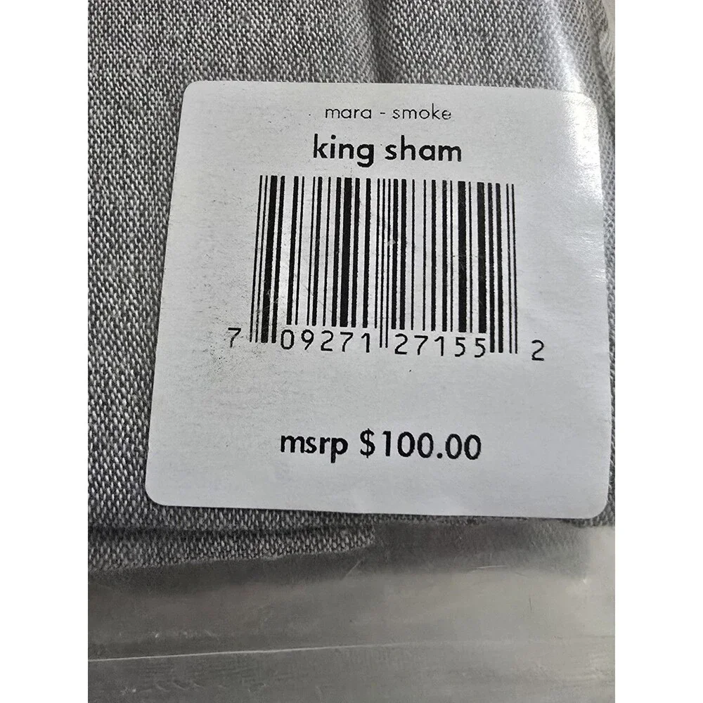 Calvin Klein Home Smoke King Pillow Sham - 100% Pure Combed Cotton, MSRP $100